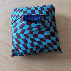 BAGGU Standard — Teal & Burgundy Optical Checkerboard